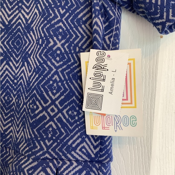Blue Print LuLaRoe Amelia dress. New, never worn. - Picture 3 of 3